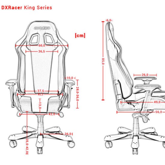 DXRACER KING SERIES MODULAR GAMING CHAIR EXTRA WIDE SEAT LARGE